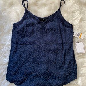 NWT 1.STATE Blue Leopard Print Tank S